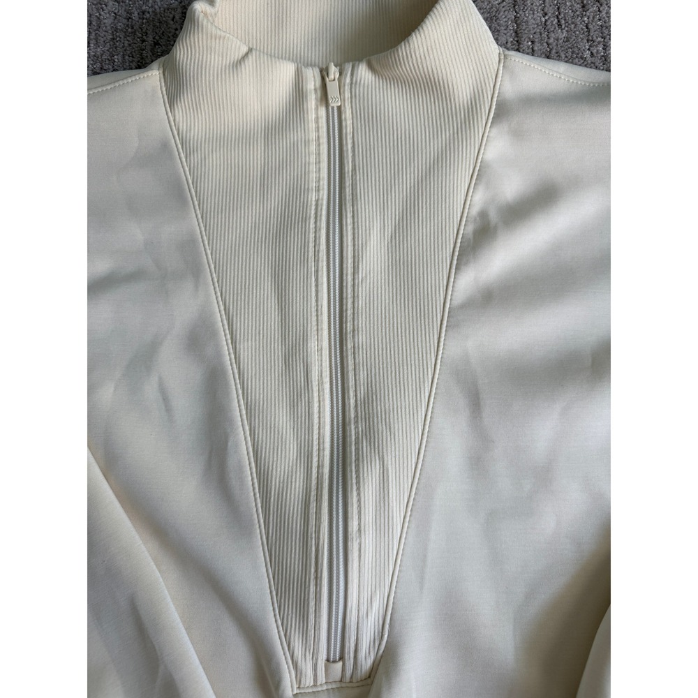 All in Motion Womens L Quarter Zip Pullover Cream Sweatshirt Mock Neck F16815507 - Picture 3 of 7